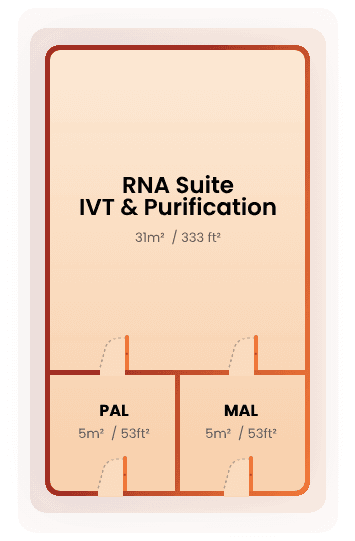 Ntensify® RNA production cleanroom footprint