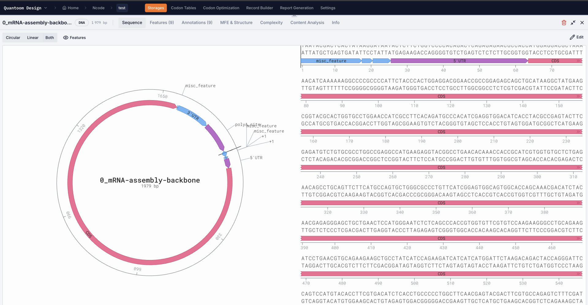 Ncode sequence analysis